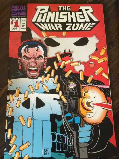 Marvel Comics PUNISHER WAR ZONE #1 John Romita Jr (1992) Die Cut Cover-Fine!