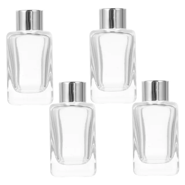 4 piezas botella de aromaterapia vidrio difusor coche recipiente con tapa