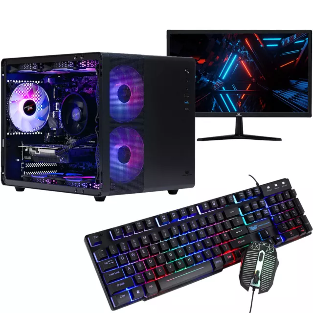 Gaming PC Bundle 22" Core i5 256GB SSD + 500GB 16GB RAM GT710 2GB Windows 10