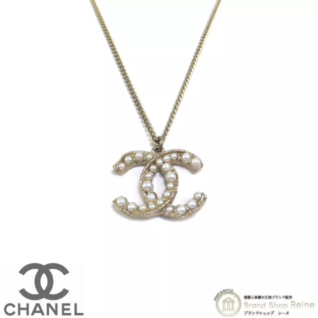 CHANEL 12A CC Faux Pearl Necklace Pendant gold metal 2012 $324.99 - PicClick