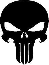 Punisher Skull Decal Stickers - Black & Red - Set Of 2 - 100x70mm - Perfect For Car, Bike, Van Bumpers