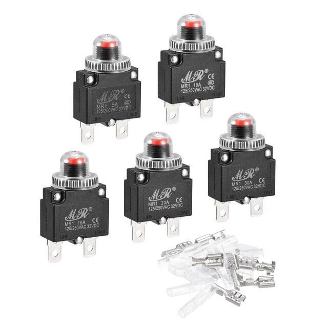 Circuito Sovraccarico Protettore Kit 5A/10A/15A/20A/30A AC125/250V DC32V