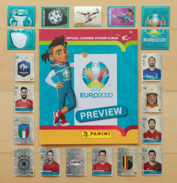 Panini Euro EM 2020 Preview 5/10/20/50/100/200 Sticker aus fast allen aussuchen