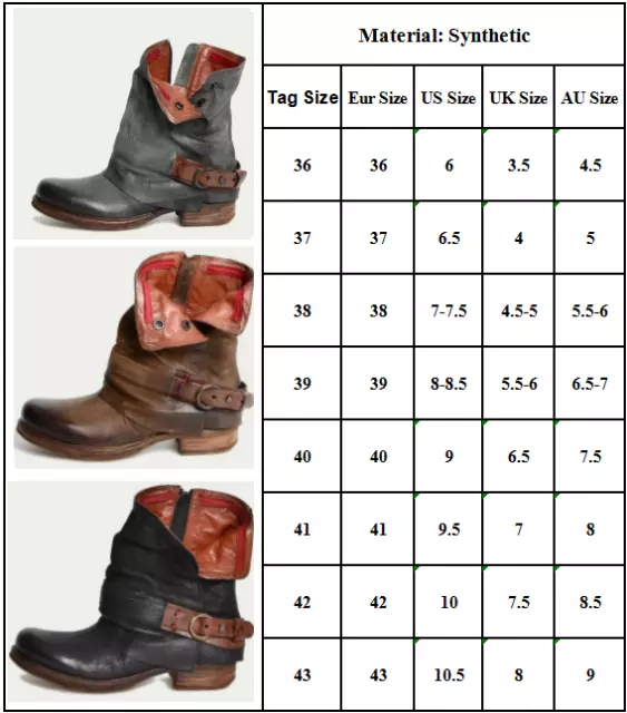 WOMENS LADY MID Calf Biker Slouch Combat Boots Buckle Zip Low Chunky ...