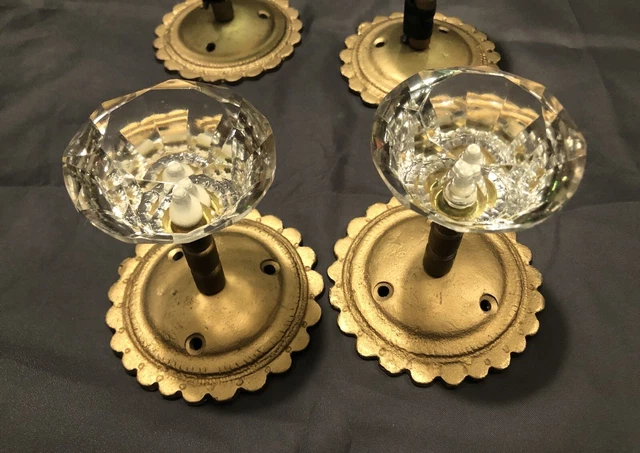 Cut glass and metal curtain tie-backs 3