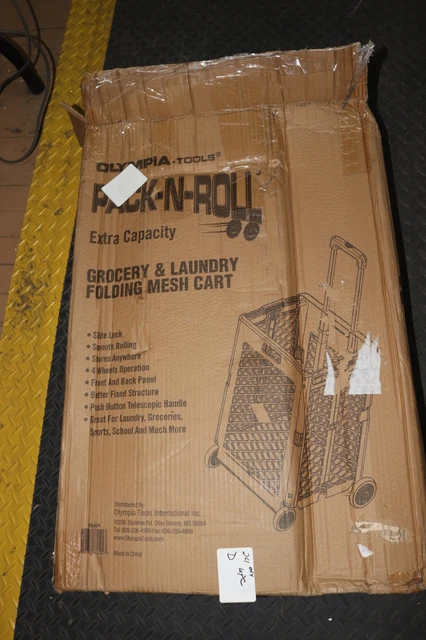 Olympia Pack-N-Roll Series Mesh Utility Rolling Cart Plastic 55LB 85-404