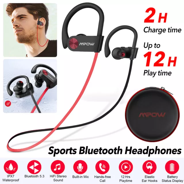 Mpow Flame Bluetooth 5.3 Kopfhörer Stereo In Ear Ohrhörer Sport Headset Ohrbügel