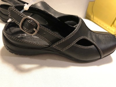 Easy Street Womens Sportster Comfort Wave Black Slingback Shoes Loafers Size 6.5