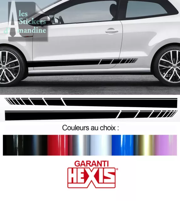 2 X Bandes Stripes Pour Volkswagen Vw Golf Polo Gti Autocollant Sticker Bd573-6N