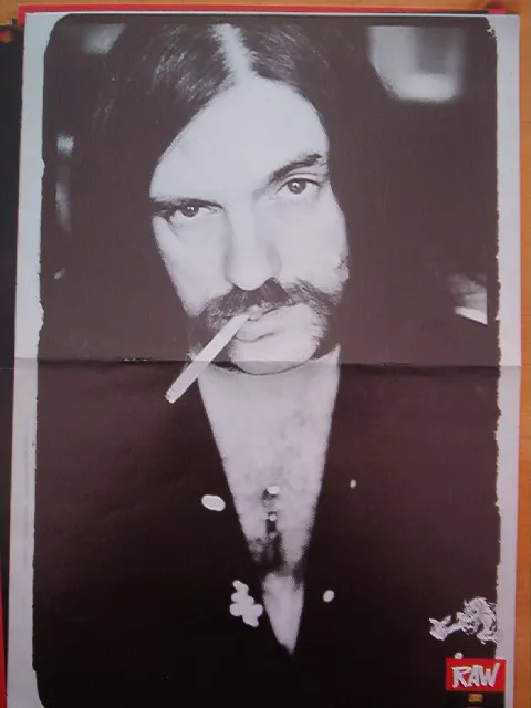 MOTORHEAD Lemmy has a quiet smoke Centerfold magazine POSTER 17x11 inches