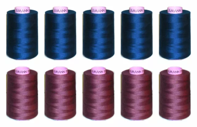 AMANN SABA 120s SEWING THREAD, 100% SPUN POLYESTER 5000 MTRS X 5 CONES, FREE P&P