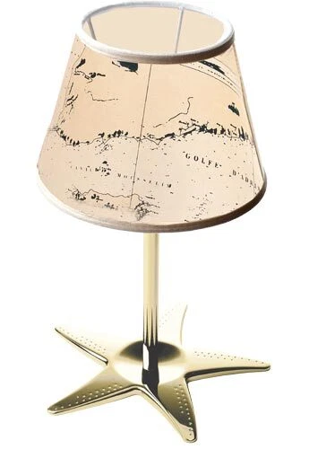 Maritime Tisch Lampe Messing Papier 40cm Seestern Nachttisch Leuchte MIRENA