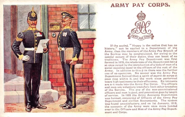 Postcard  Military  Army  Pay  Corps