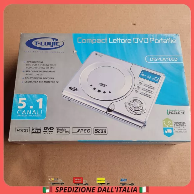 Lettore Cd Dvd Rw R Portatile Da Viaggio Campeggio Per Auto Moto Portable Utile