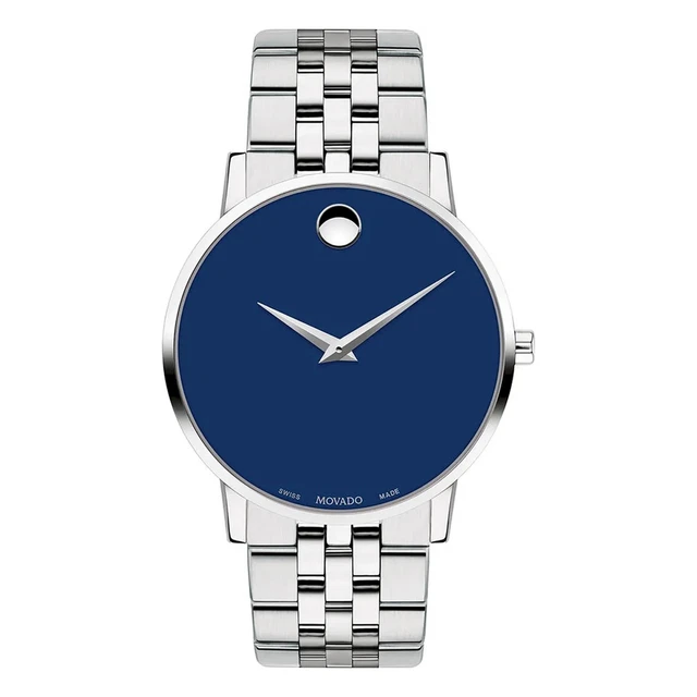 NEW Movado Museum Classic Men's 40mm Blue Dial Bracelet Watch 0607212 MSRP $895
