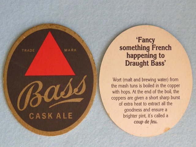 Beer Brewery Pub Bar Coaster: Bass Cask Ale ~ Luton England Brewing Company ~ UK