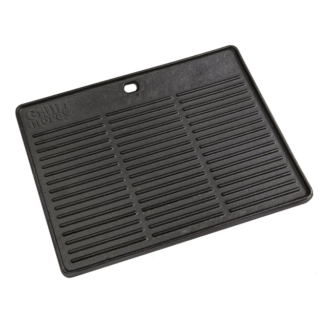 Massive Grillplatte Wendeplatte Gusseisen Pizzaplatte Grillaufsatz 40 x 31 cm