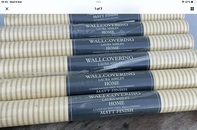 Laura Ashley Home Wallpaper ,vinyl Matt Finish Moghul Gold Price Each Vintage