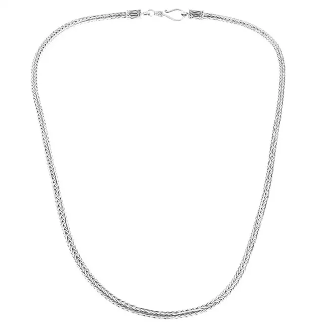 Handmade SNAKE CHAIN NECKLACE 3 mm in Solid 925 Sterling Silver Bali Tulang Naga 3