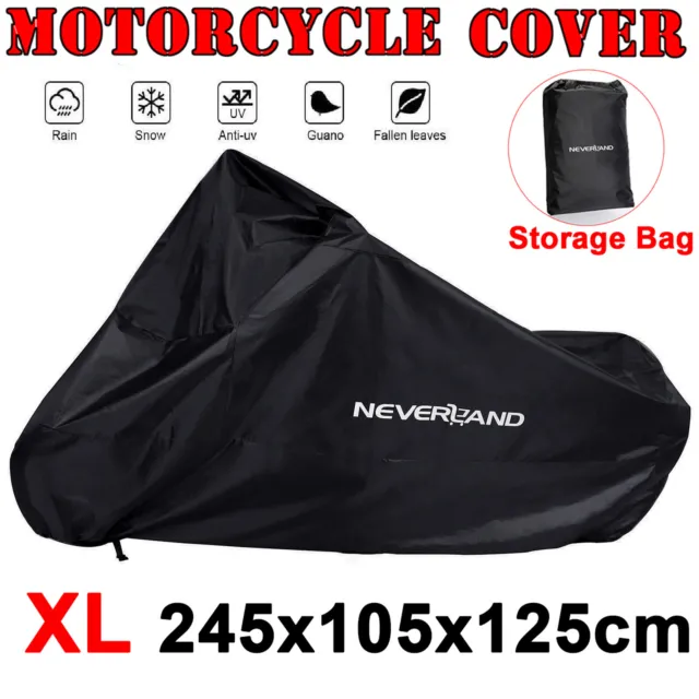 XL Wasserdicht Motorrad Moped Abdeckung Outdoor UV Schutz Schutzhülle Schwarz DE