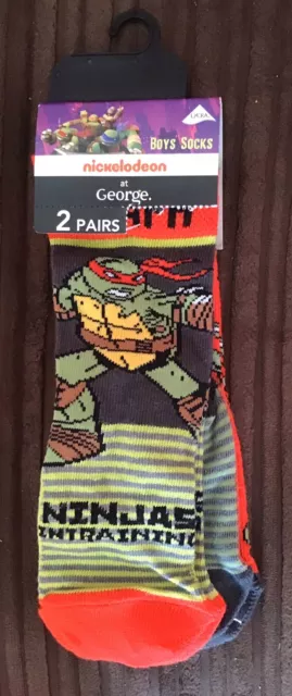 Pack de chaussettes garçons Nickelodeon TMNT 2 paires 6-8,5 George
