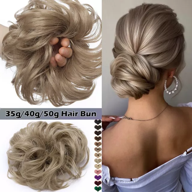 Thick Messy Bun Hair Piece Scrunchie Updo Wrap Hair Extensions Real as Human 50g