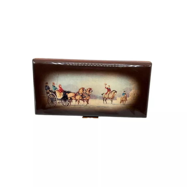 Vintage Wood Music Jewelry Box Reuge Swiss Musical Movement Sorrento Specialties