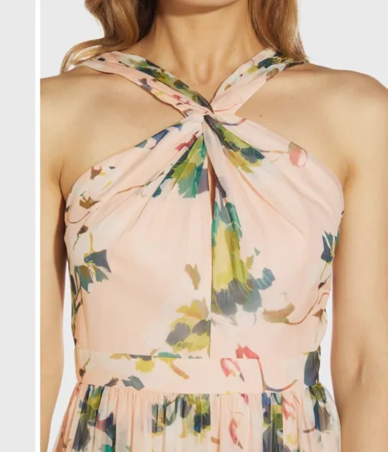 Temp Sale $30 Adrianna Papell dress Halter Floral Size 8 NWT