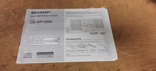 Sharp CD-XP120H Mini HiFi Bedienungsanleitung