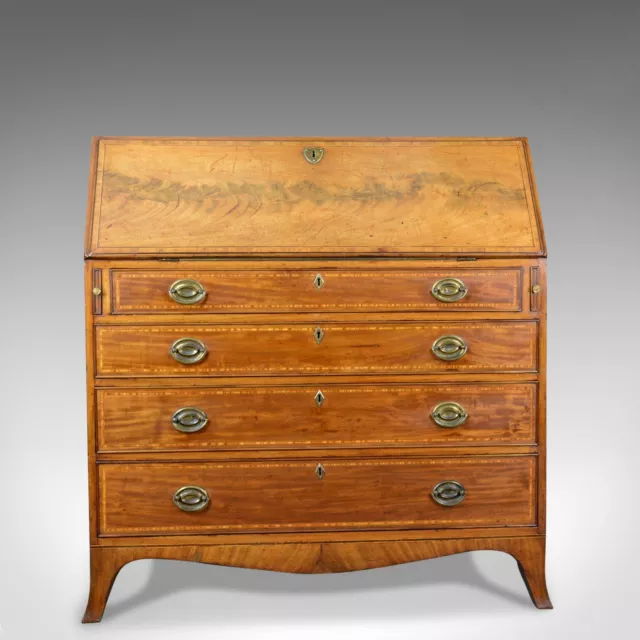 Antique Bureau, Mahogany, English, Georgian, Desk, 18th Century, Circa 1770 2