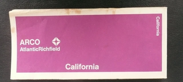 1970 California road map ARCO oil state on one side Sacramento LA San Diego SF