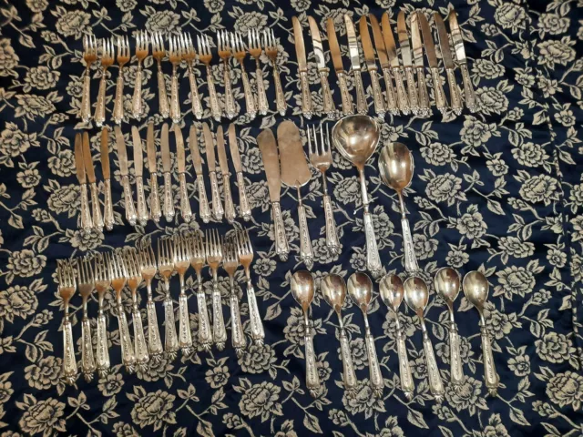 Vintage Silver Plated 800 Silverware Cuttlery Set Lot 60 Pieces  12 Piece A Set
