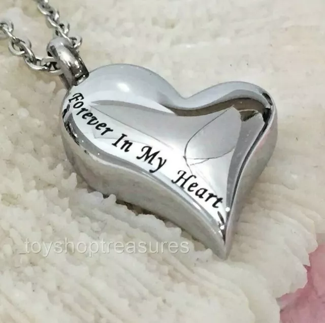 New Forever in my Heart Memorial Keepsake Cremation Urn Pendant Necklace Custom