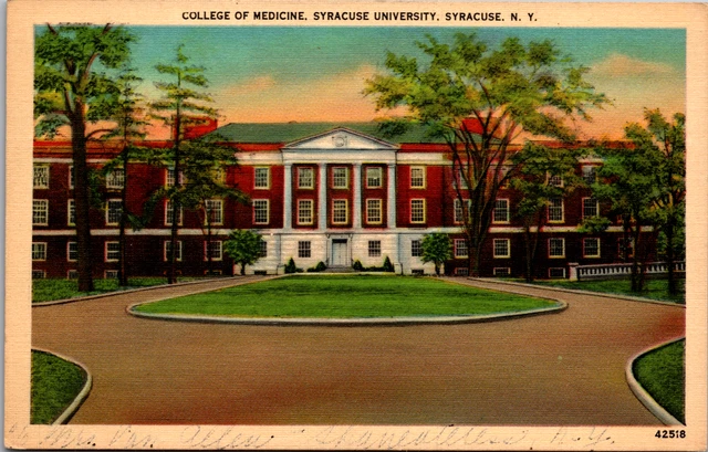 Vintage 1940 College of Medicine Syracuse University New York NY Postcard