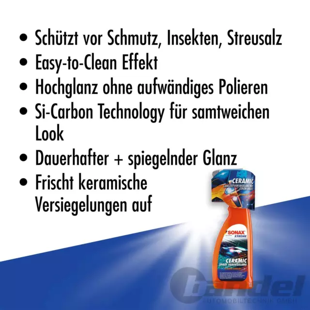 Sonax Xtreme Ceramic Sprayversiegelung 750Ml Lackversiegelung +Microfasertuch 2