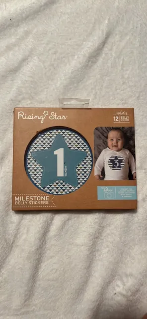 NEW Rising Stars 12 Milestone Belly Stickers baby boy theme