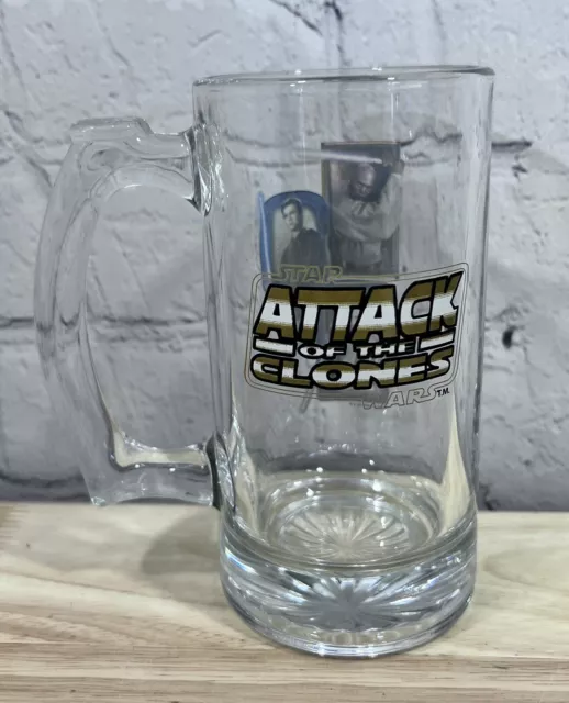 Attack of the Clones Glass Mug Star Wars Stein 5.5” Mace Windu Anakin Obiwan