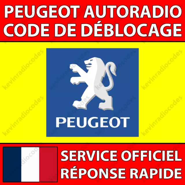 ✅Peugeot Radio Code De Déblocage 1007 106 205 208 306 406 508 607 807 Bipper✅