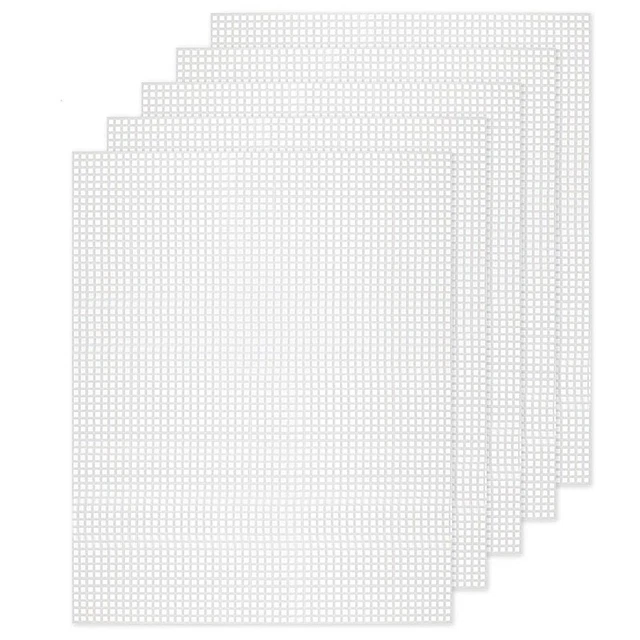 10 Piezas Malla Plástico Lienzo Hojas 19,6x13 Para Bordado Y7B9