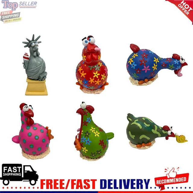 Harz Huhn Statue Schreibtisch Ornament Hof Fee Gartendekoration Lustige Kunst