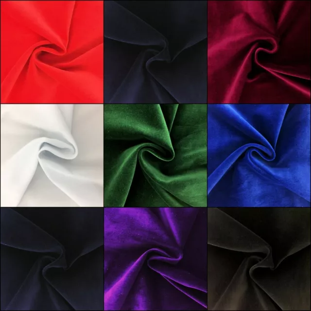 100% Cotton Velvet Fabric 8 COLOURS!! Sold by the metre! LUXURIOUS MATERIAL! UK