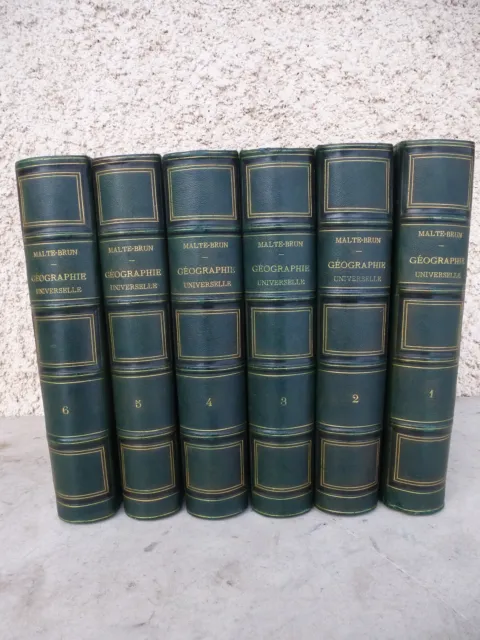 GEOGRAPHIE UNIVERSELLE de MALTE-BRUN-LAVALLEE 6 tomes 60 gravures FURNE 1859-65