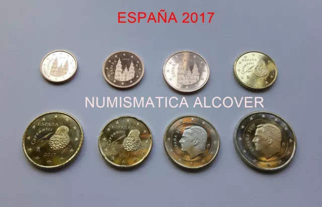 EUROS ESPAÑA 2017 Serie completa 8 monedas SC - SPAIN EURO SET