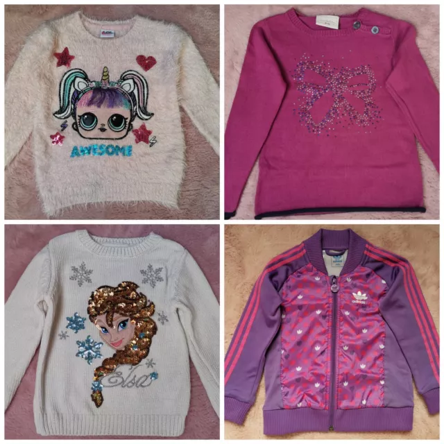 Adidas Disney Frozen Elsa L.O.L. Girl's Winter knitted jumpers bundle set 4-5