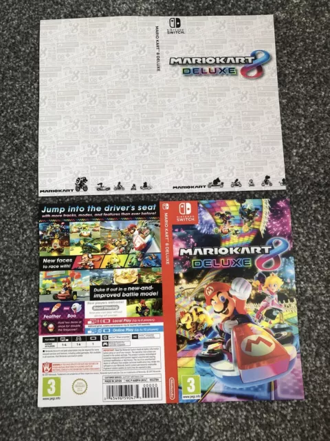 Mario Kart 8 Deluxe Nintendo Switch game Cover art Replacement Only