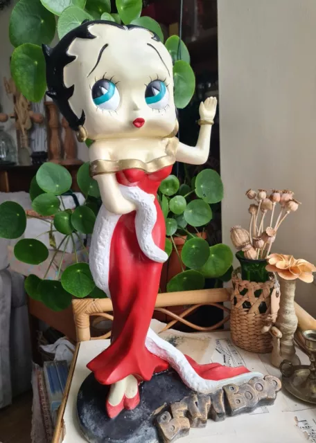 Vintage Betty Boop Large 20" Figurine Resin Statue Red Dress Singing RARE