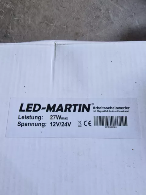 " NEU " LED-MARTIN Arbeitsscheinwerfer mit Magnetfuß Kabel+Stecker  27W  12/24V