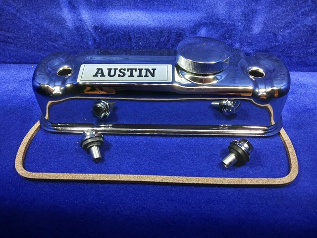 CLASSIC MINI CHROME Rocker Cover Kit With Original Austin Decal £69.95 ...