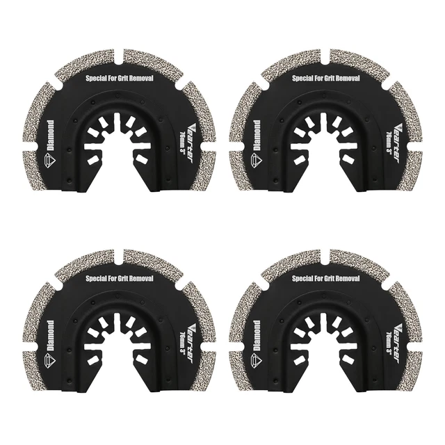 Set De 4 Lames Segmentées Diamantées Pour Multitool Oscillant – Vearter, Pour Découper Comme Un Pro !