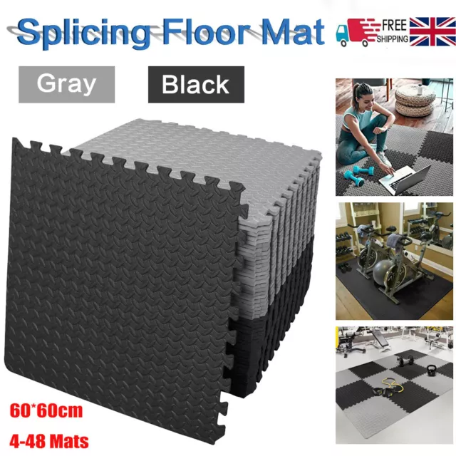 EVA INTERLOCKING FLOOR MATS SOFT FOAM GYM FLOORING MAT YOGA TILES 10 MM 60x60CM